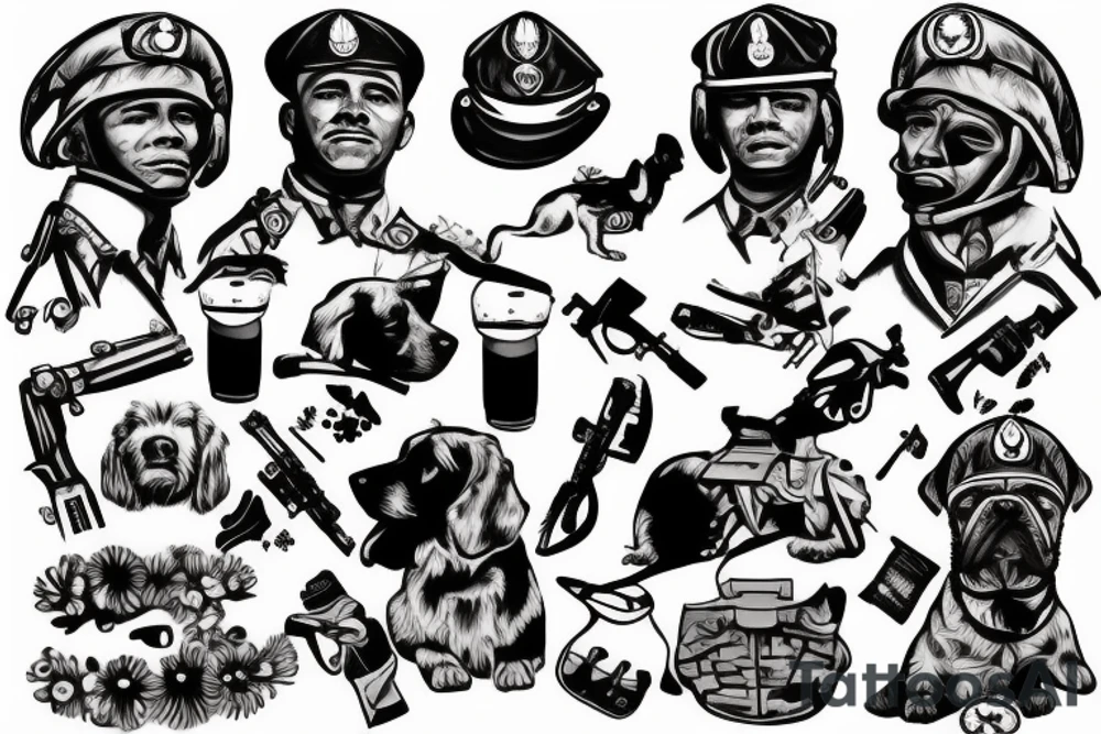 soldier and dog tattoo idea