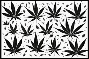 big tree with cannabis leaves falling off tattoo idea