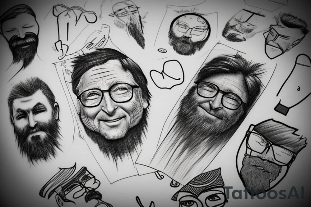 Bill gates, beard tattoo idea