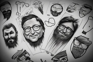 Bill gates, beard tattoo idea