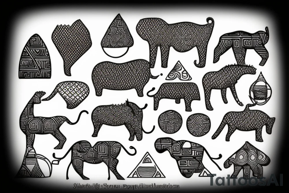 small africa continent with design inside tattoo idea