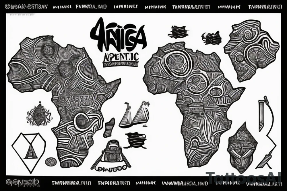 small africa continent with design inside tattoo idea