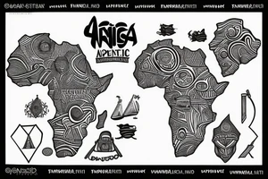 small africa continent with design inside tattoo idea
