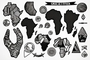 small africa continent with shading tattoo idea