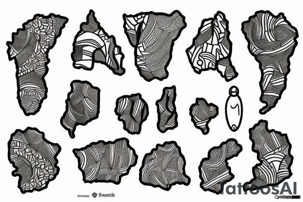 small africa continent with shading tattoo idea