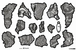 small africa continent with shading tattoo idea