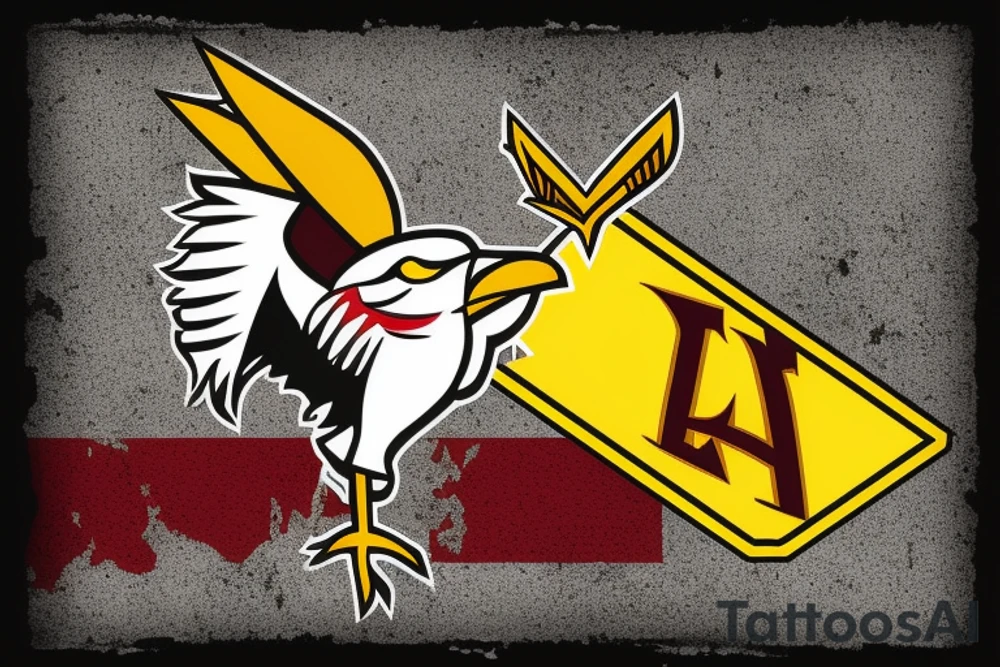 Arizona state flag with a road runner and agave plant tattoo idea