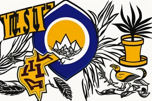 Arizona state flag with a road runner and agave plant tattoo idea