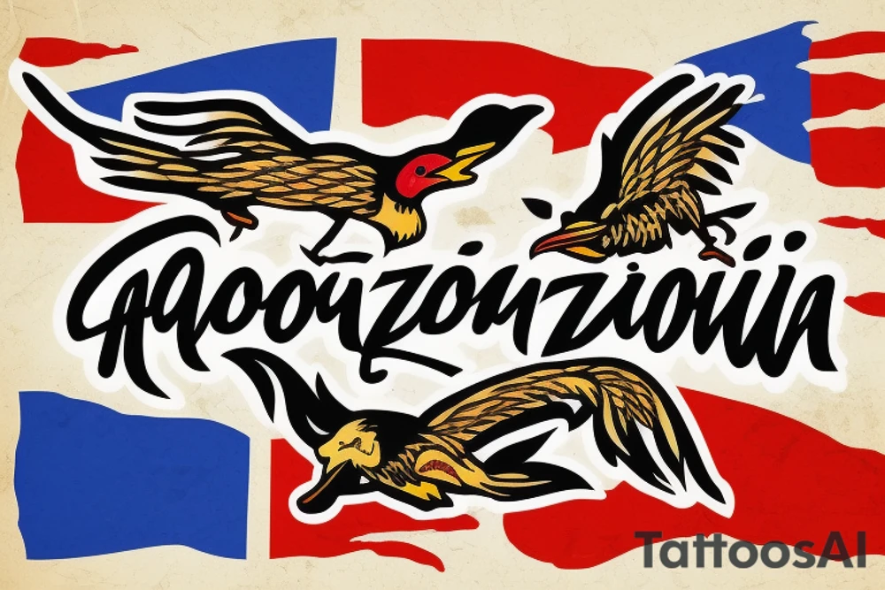 Arizona 
 flag with a road runner and agave plant tattoo idea