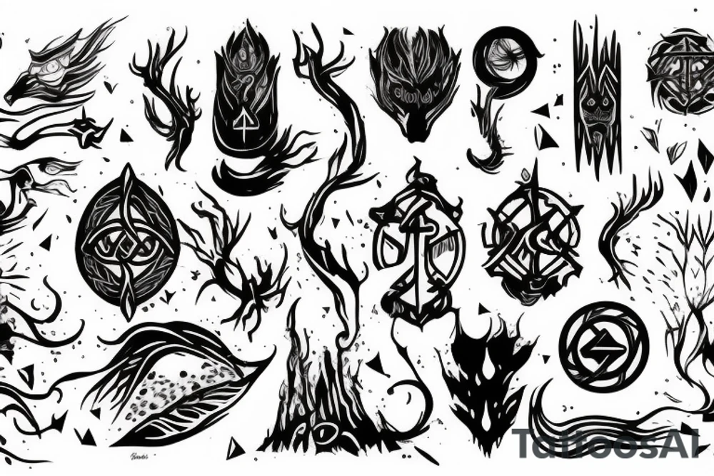 Dark Nordic Spell tattoo idea