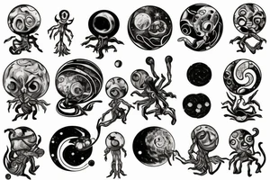 cool alien on the edge of the universe tattoo idea