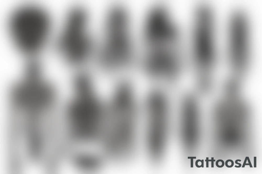 Cyberpunk symmetrical Whole body lines tattoo idea