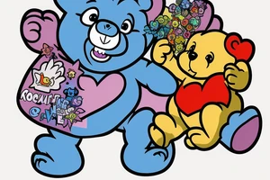 Care Bear on cloud flipping you off tattoo idea