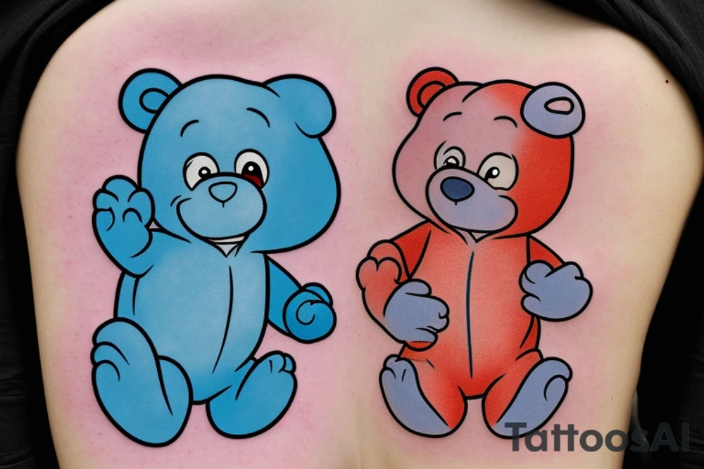 Care Bear on cloud flipping you off tattoo idea