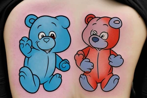 Care Bear on cloud flipping you off tattoo idea