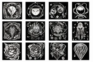 Libra scale with light and dark tattoo idea
