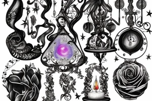 Libra scale with light and dark tattoo idea