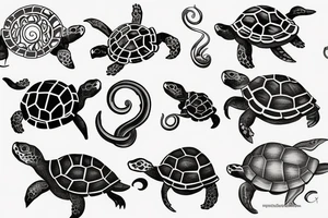 turtle and kraken tattoo idea