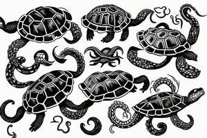turtle and kraken tattoo idea