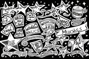 the word "muchachos" written inside a star tattoo idea