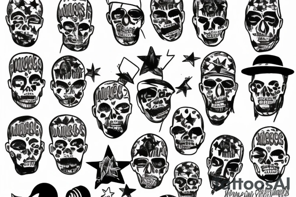 "muchachos" written inside a star tattoo idea