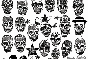"muchachos" written inside a star tattoo idea