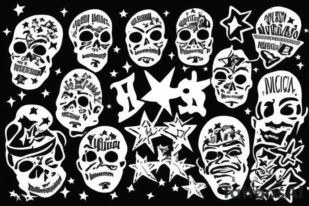 "muchachos" written inside a star tattoo idea