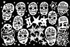"muchachos" written inside a star tattoo idea
