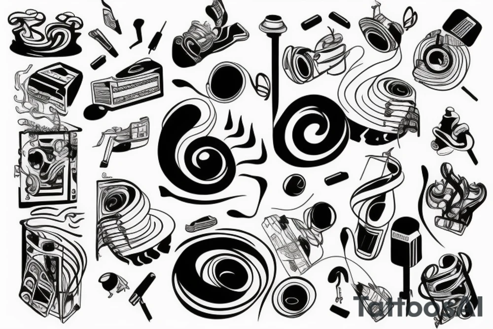 endless music repeat tattoo idea