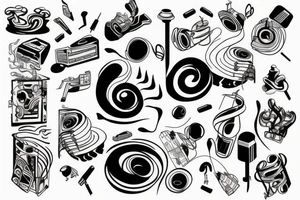 endless music repeat tattoo idea