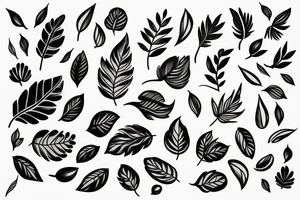 Flower with Some Leaves tattoo idea