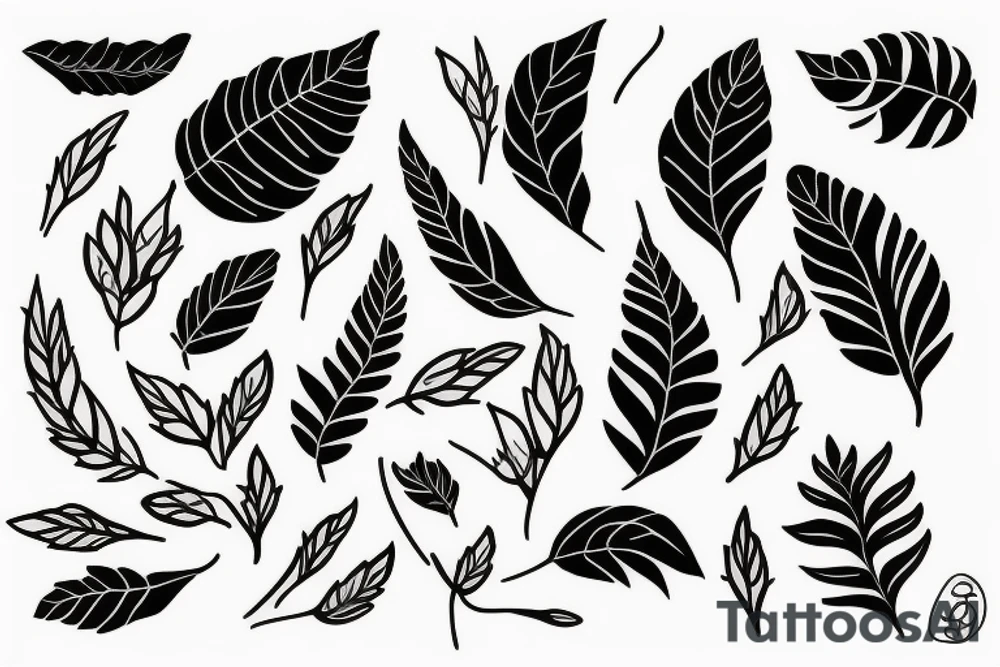 Flower with Some Leaves tattoo idea