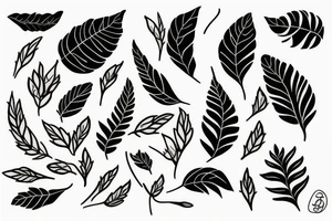 Flower with Some Leaves tattoo idea