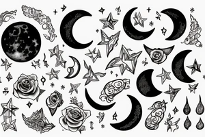 Luna spelled out with moon tattoo idea