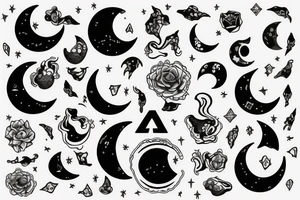 Luna spelled out with moon tattoo idea