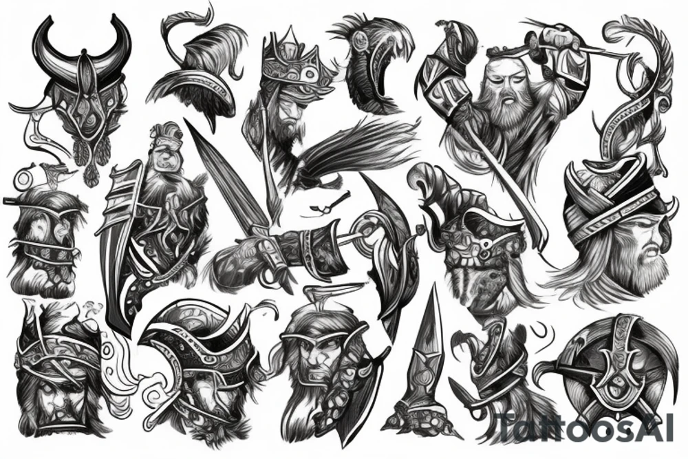 Viking fighters tattoo idea