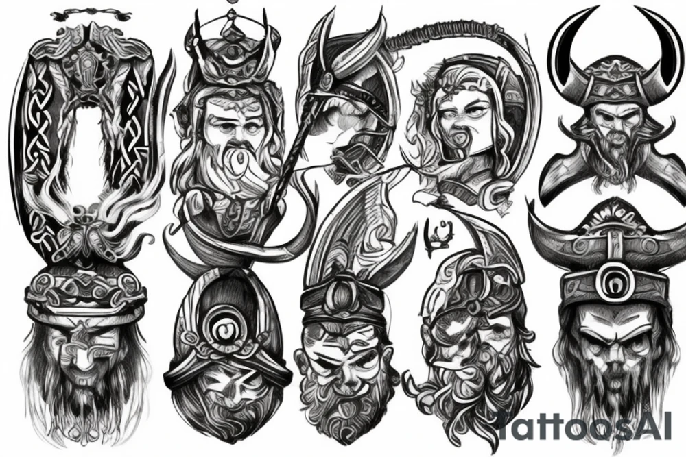 Viking fighters tattoo idea