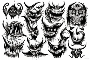 Demon  faces tattoo idea