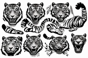Tiger on rock tattoo idea