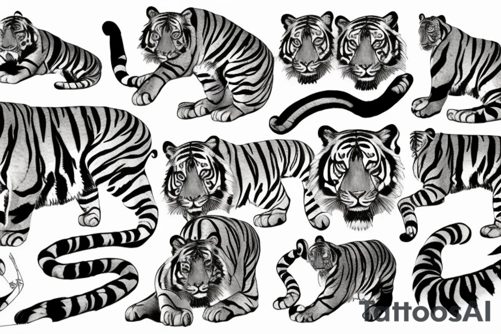 Tiger on rock tattoo idea