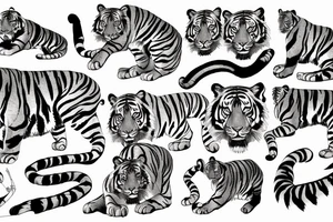 Tiger on rock tattoo idea