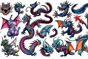 stitch in a dragon costume tattoo idea