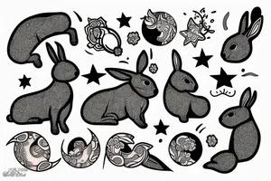 rabbit in the moon tattoo idea