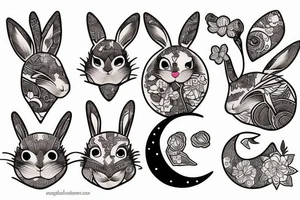 rabbit in the moon tattoo idea