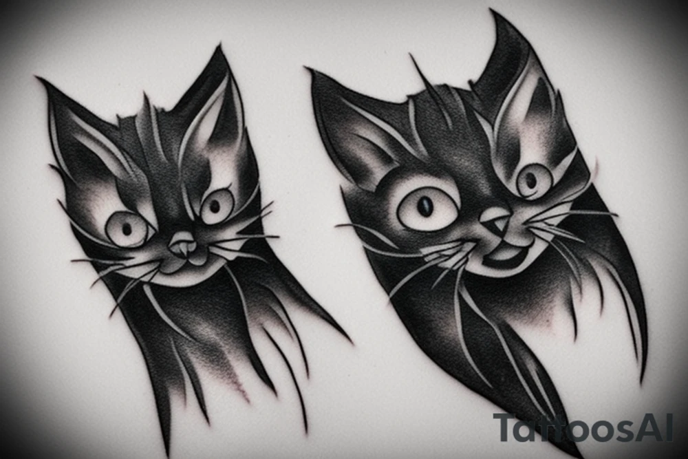 black cat origami tattoo idea