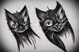 black cat origami tattoo idea