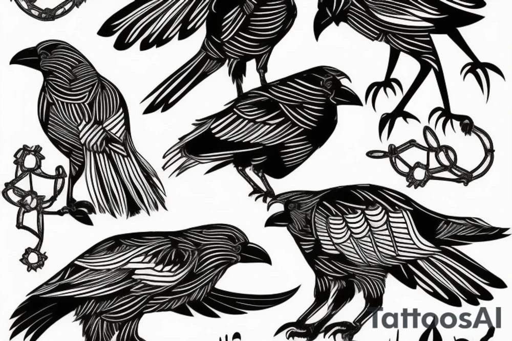 Tribal crow tattoo idea