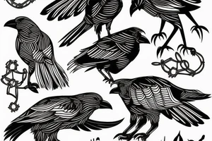Tribal crow tattoo idea