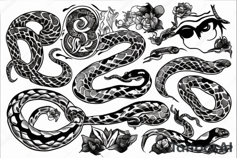 scool with snake tattoo idea