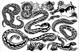 scool with snake tattoo idea